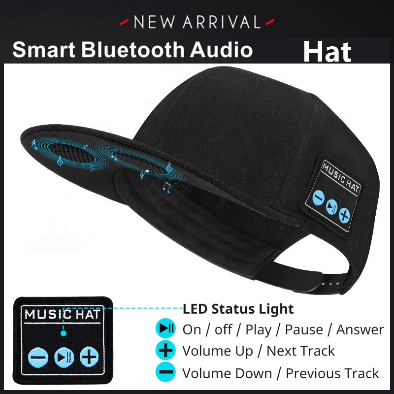 2022 New Adjustable Bluetooth Hat Wireless Smart Speakerphone Cap