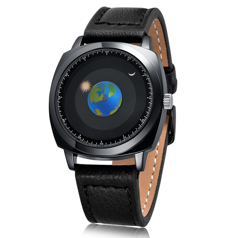 Personality Creative Rotation Earth Watch reloj mujer Silicone Leather Quartz Sport Watches Men Women Watch Relogio Masculino