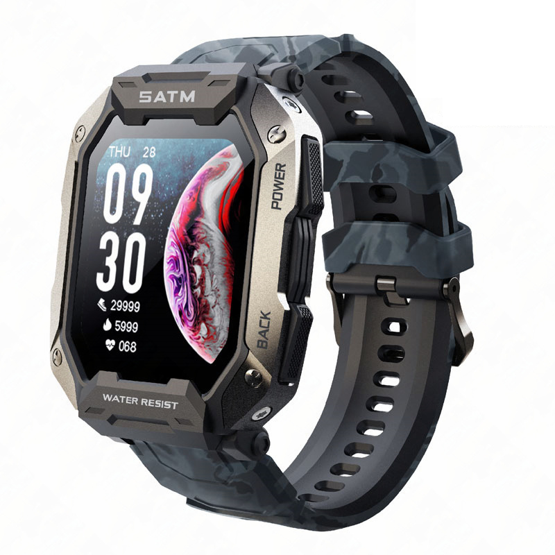 C20 Smart Watch Men Military 5atm Ip68 Waterproof Sprort Watch Blood Pressure Oxygen Monitor Smartwatch For Android Xiaomi