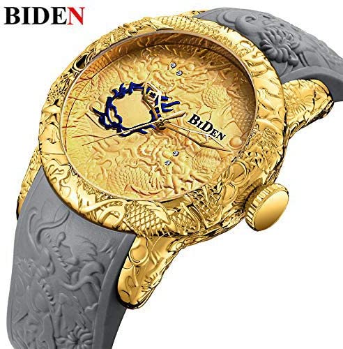 Men Mechanical Watch Man Big Watches Gold Full Black Wristwatch Creative Golden Dragon Watches Laser Engraved Male Clock Reloj