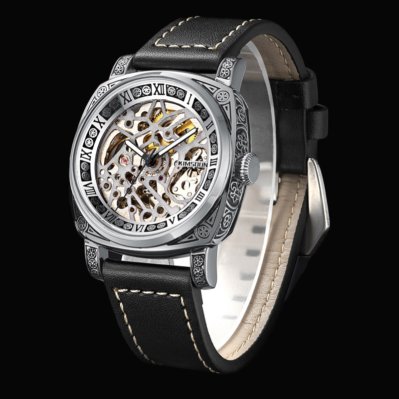 Multifunction engraved mechanical watch