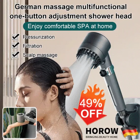 German Massage Multifunctional One-Button Adjustment Shower Head（Lowest price ever）