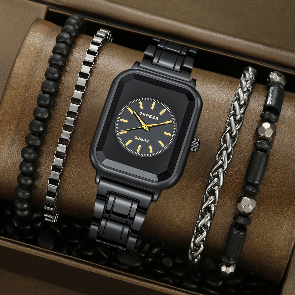 Korean version trendy men's watch set