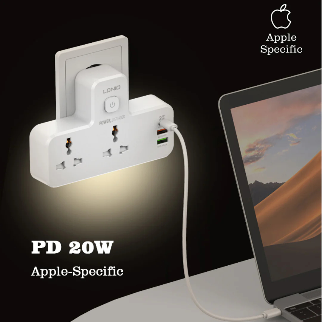 Universal Power Socket With Night Lamp