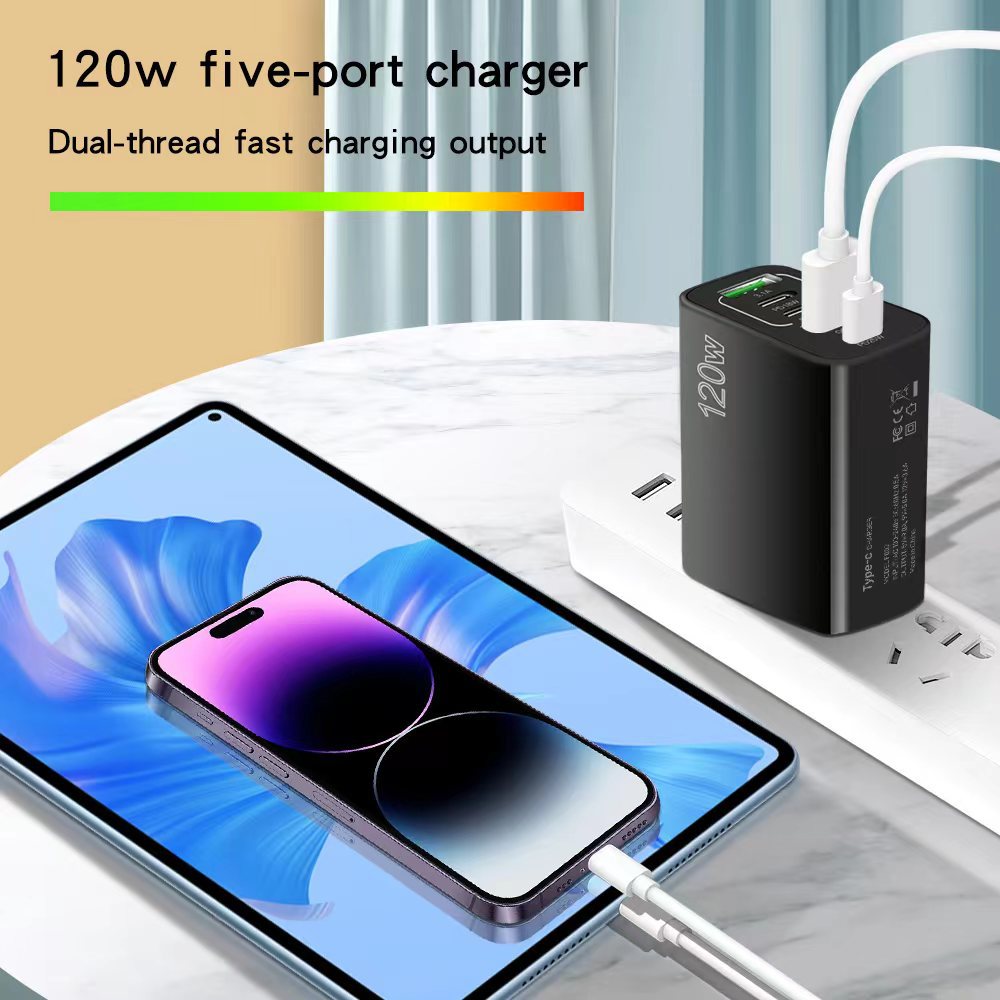 120W Fast Charger with 5 Ports