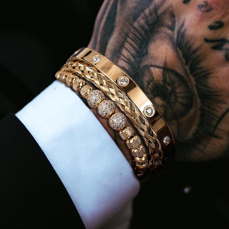 3 Diamond Balls Ten Diamonds Bracelet Set