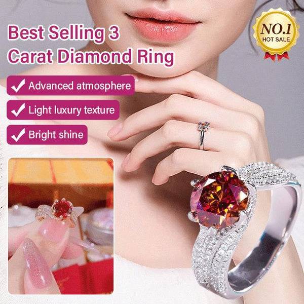 Best Selling 3 Carat Dove Egg Triple Row Diamond Wire Ring (Adjustable Opening)
