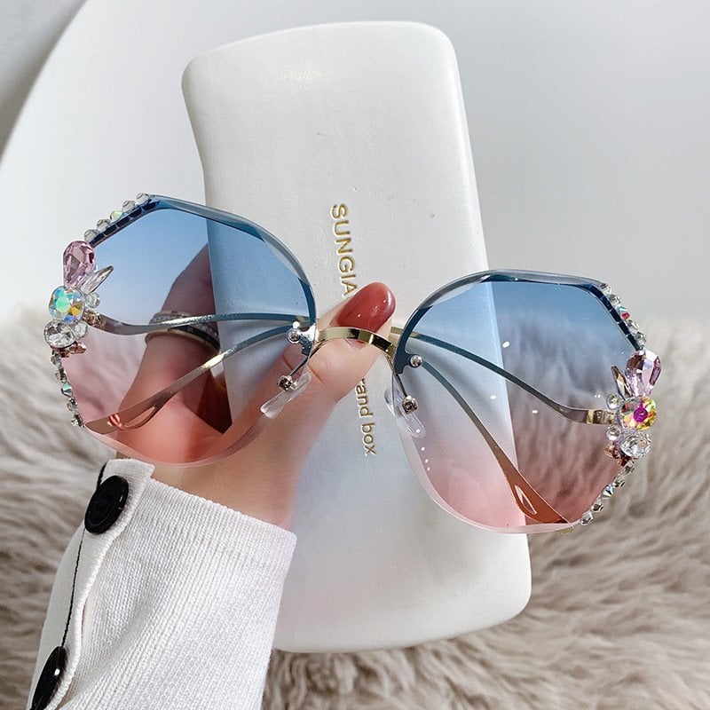 2025 Woman Rimless Diamond Sunglasses