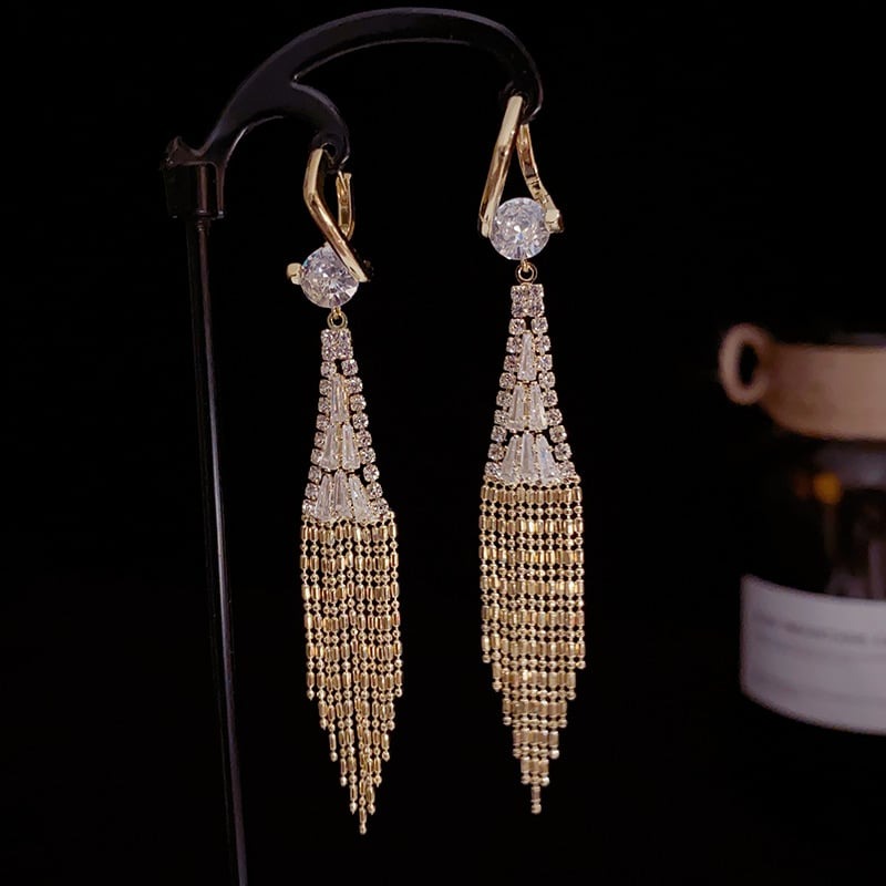 Diamond Tassel Earrings
