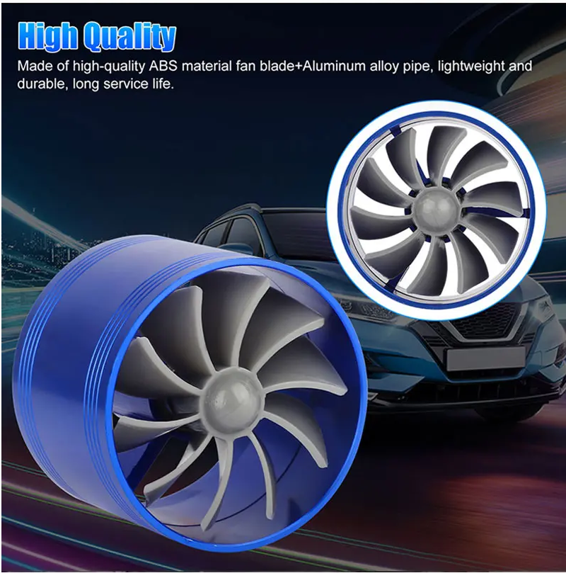 Automobile fuel-efficient turbocharger, for intake fan