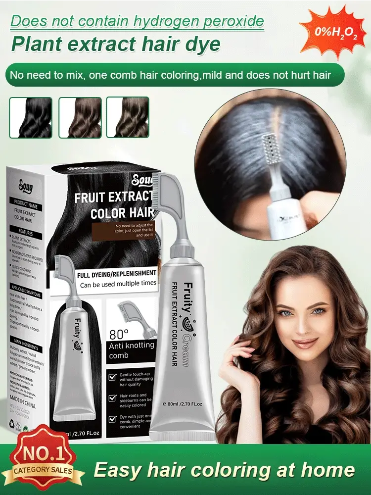 ⚡Hot Sales 49% OFF⭐Hair dye cream with comb,combing your hair is dyeing your hair