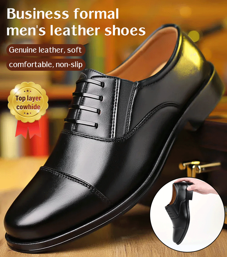 Full cowhide three-section head business formal casual men's shoes