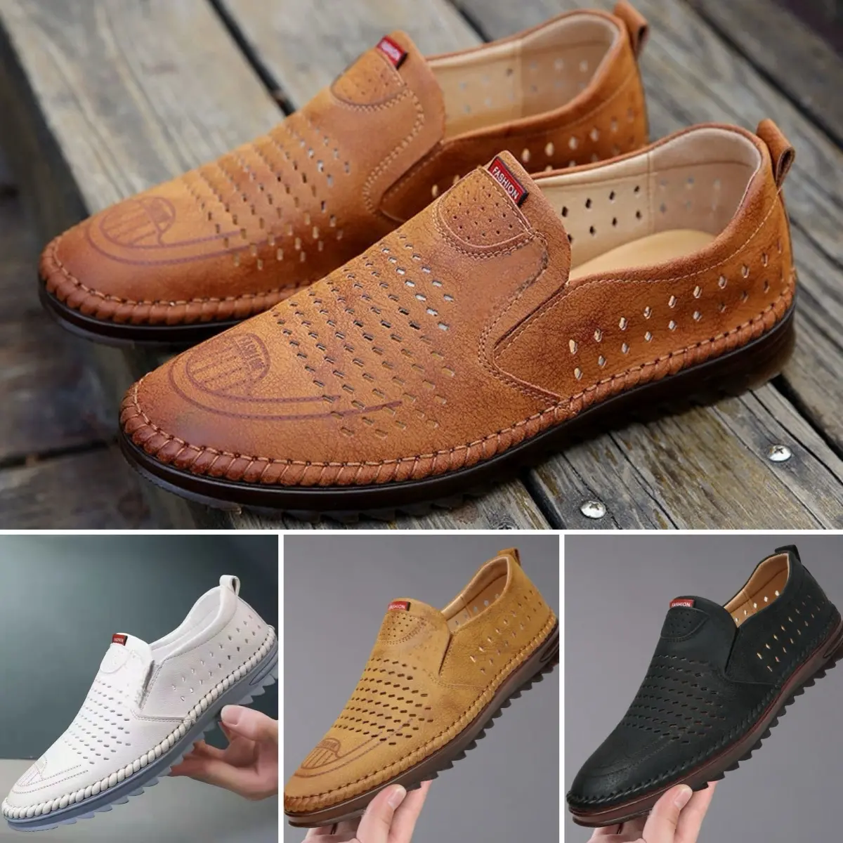 Men's casual shoes, leather, handmade