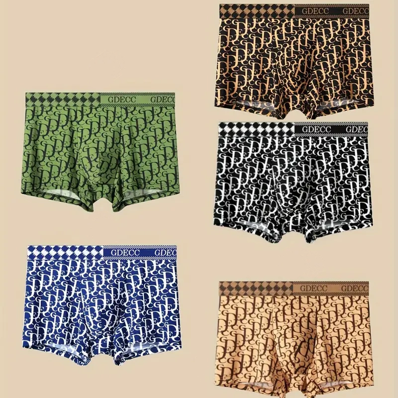 3Pcs Ice Silk Men's Stretch Boxer Briefs
