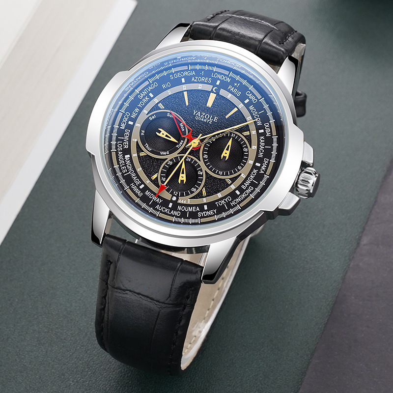 YAZOLE Six-hand design quartz watch waterproof luxury men's watch