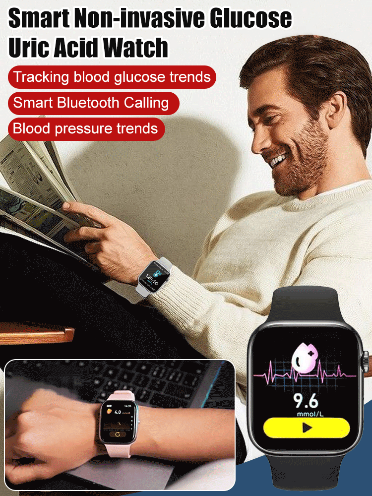 Painless blood glucose monitoring, heart rate, blood pressure, blood oxygen monitoring, health monitoring smartwatch