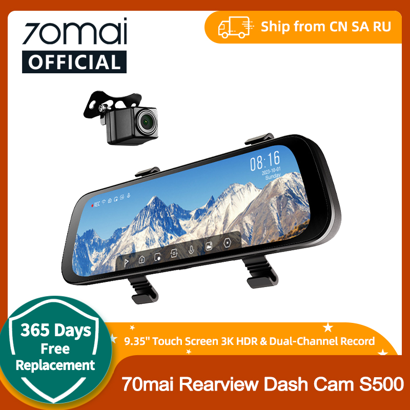 Aprilboy 10'' 4K Mirror Dash Cam Dual Camera with Wireless Carplay Android Auto Parking Assistance Loop Recording Navigation