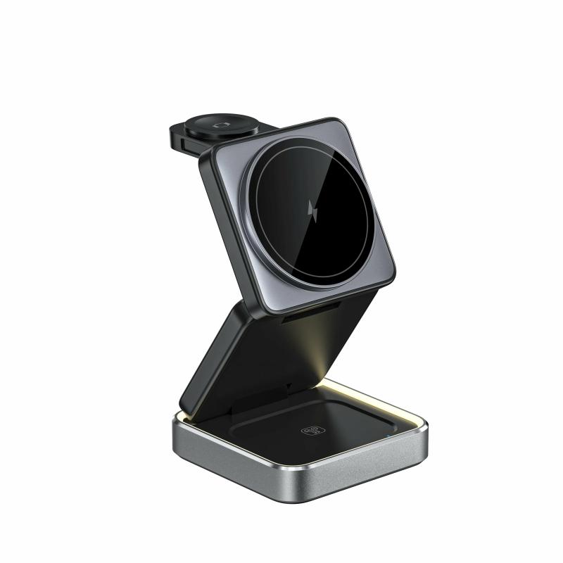 VIKEFON Foldable Magnetic Wireless Charger Stand Pad