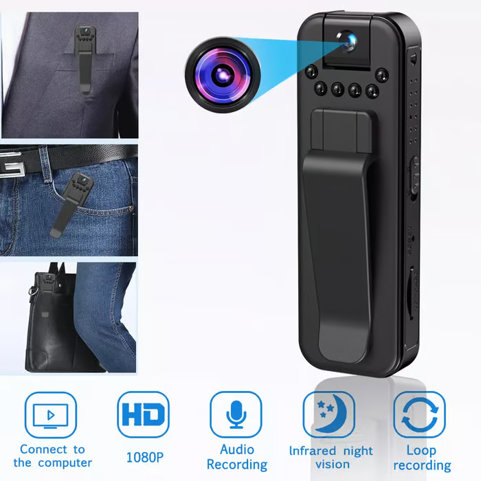 HD 1080P Rechargeable Mini Body Camera With Night Vison&amp;Rotating Lens