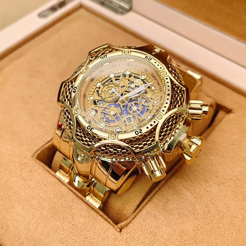 Invicta Gold Large Dial Watch