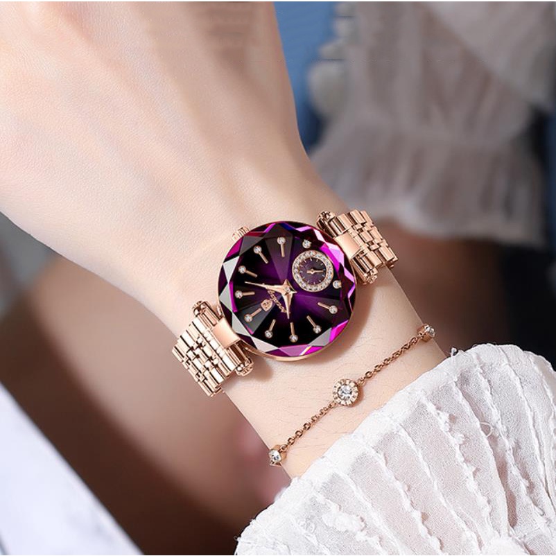 Women Waterproof Luxury Crystal Watch Heart Of the Ocean Quartz Ladies Watch