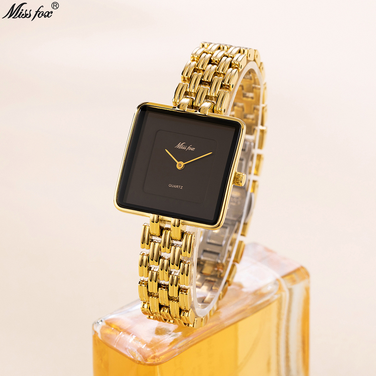 ✅Hot Sales 40% OFF⚡MISSFOX Watch Fashion Minimalist Gold Black Square Quartz Couple Watch