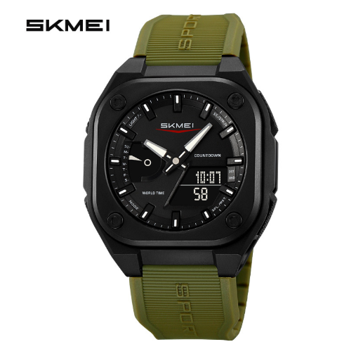 SKMEI Men's Sport Watch, Water Resistant 1181.1inch, Luminous Hands, Round Dial, TPU Band, Quartz Movement, Electronic Drive