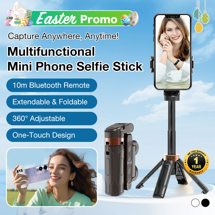 Quadruped 360 degree rotating mini selfie stick