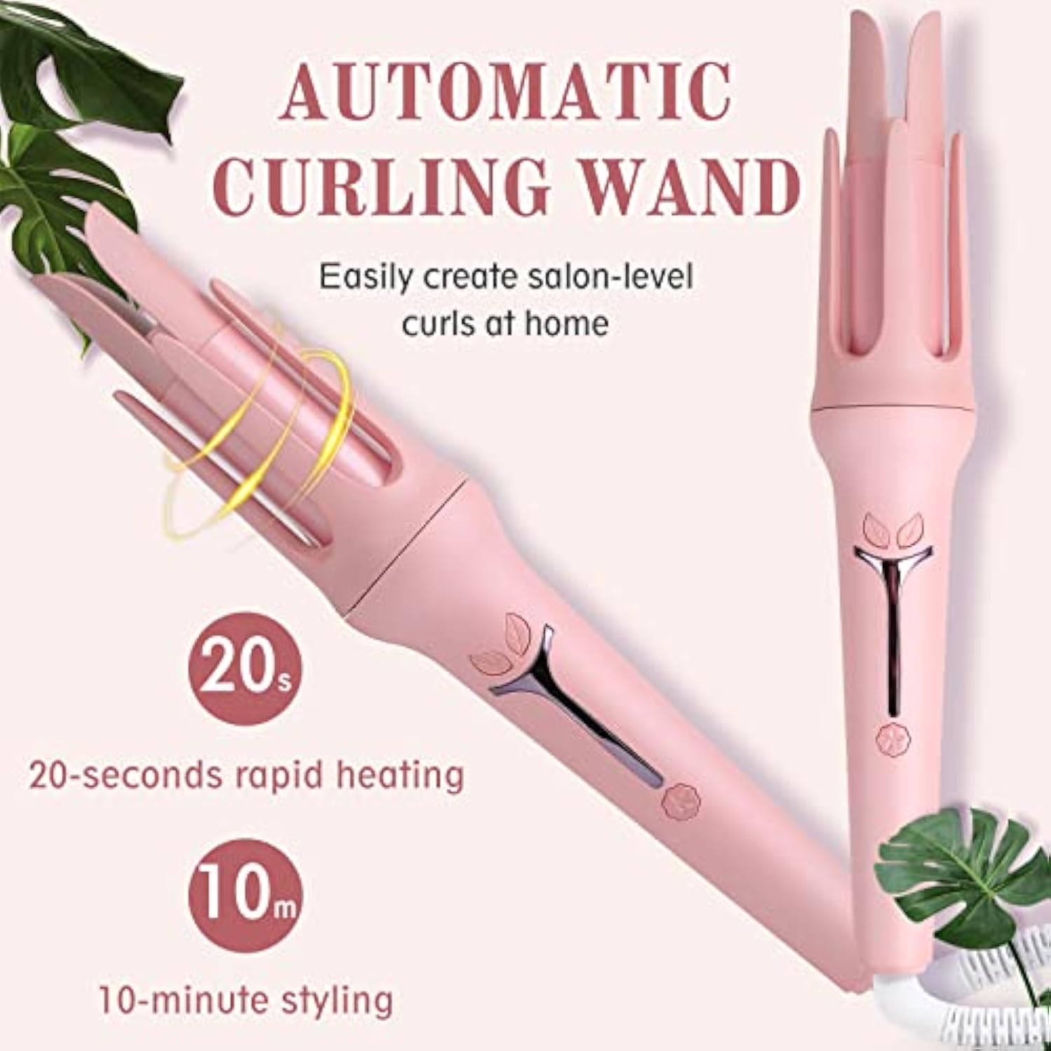 Automatic Hair Curler, 1.1&quot;-1.25&quot;, Adjustable Temperature, Fast Heat-up, Anti-jamming, Auto Shut-off, Ceramic Tourmaline