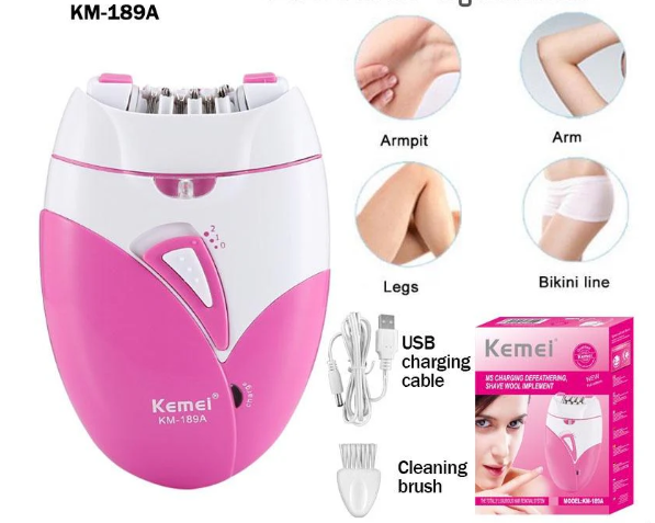 KM-189A Epilator Female Rechargeable Hair Removal Machine Electric Lady Shaver Steel Comfort Stainless Smooth