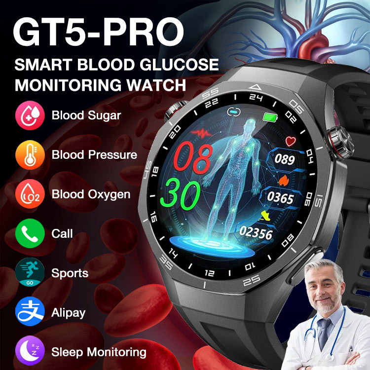 GT5-pro Smart Blood Glucose Monitoring Watch-Stay healthy-measure blood sugar levels, heart rate, sleep quality and other general health
