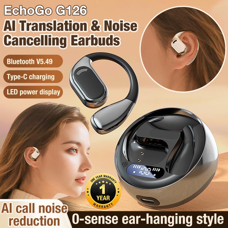 AI Translation &amp; Noise Cancelling Earbuds-AI-Powered Translation- music, calls, and no language barriers