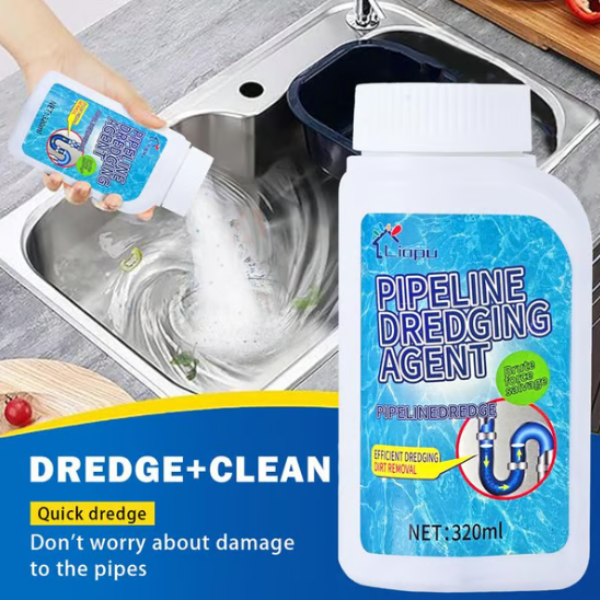 Liapu Powerful Pipe Dredging Agent for Kitchen and Toilet Pipelines - Dissolves 200+ Blockages and Kills 99% of Bacteria