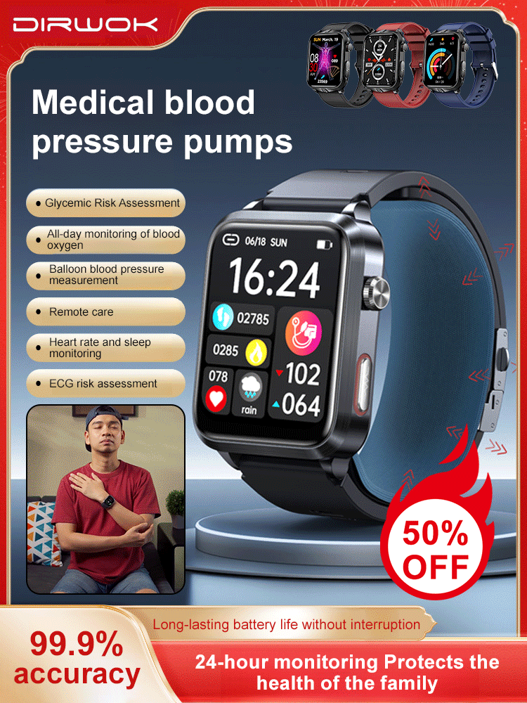 Painless blood glucose monitoring, heart rate, blood pressure, blood oxygen monitoring, health monitoring smartwatch