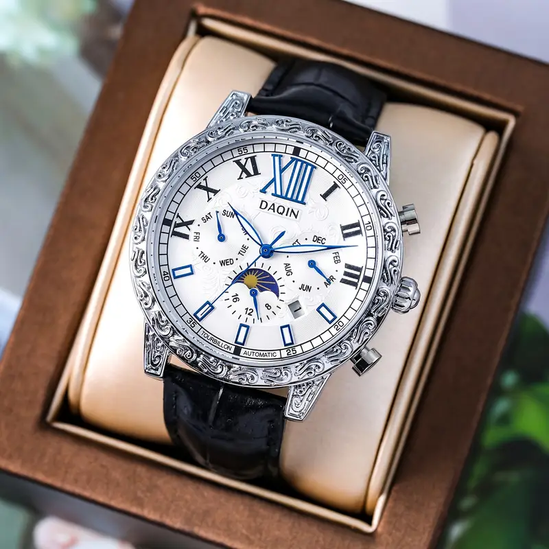 Men'S Fully Automatic Dual-Sided Hollow Flywheel Mechanical Watch