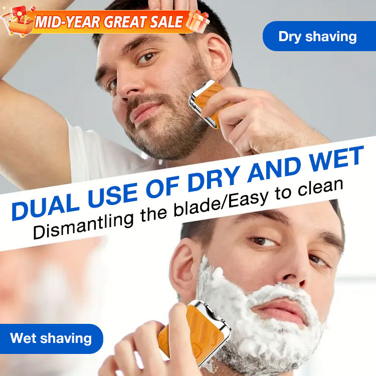 Portable Steel Cannon Rotary Dual Ring Electric Shaver-Remove hard stubble in 1 minute