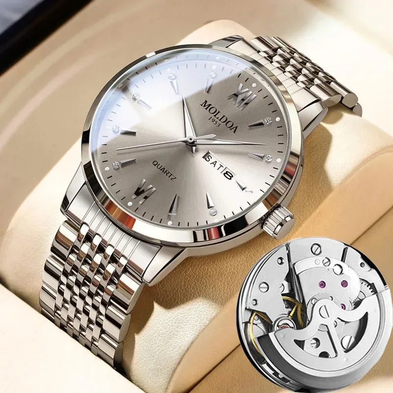 Men's new style steel band hollow design trendy luminous waterproof automatic mechanical watch