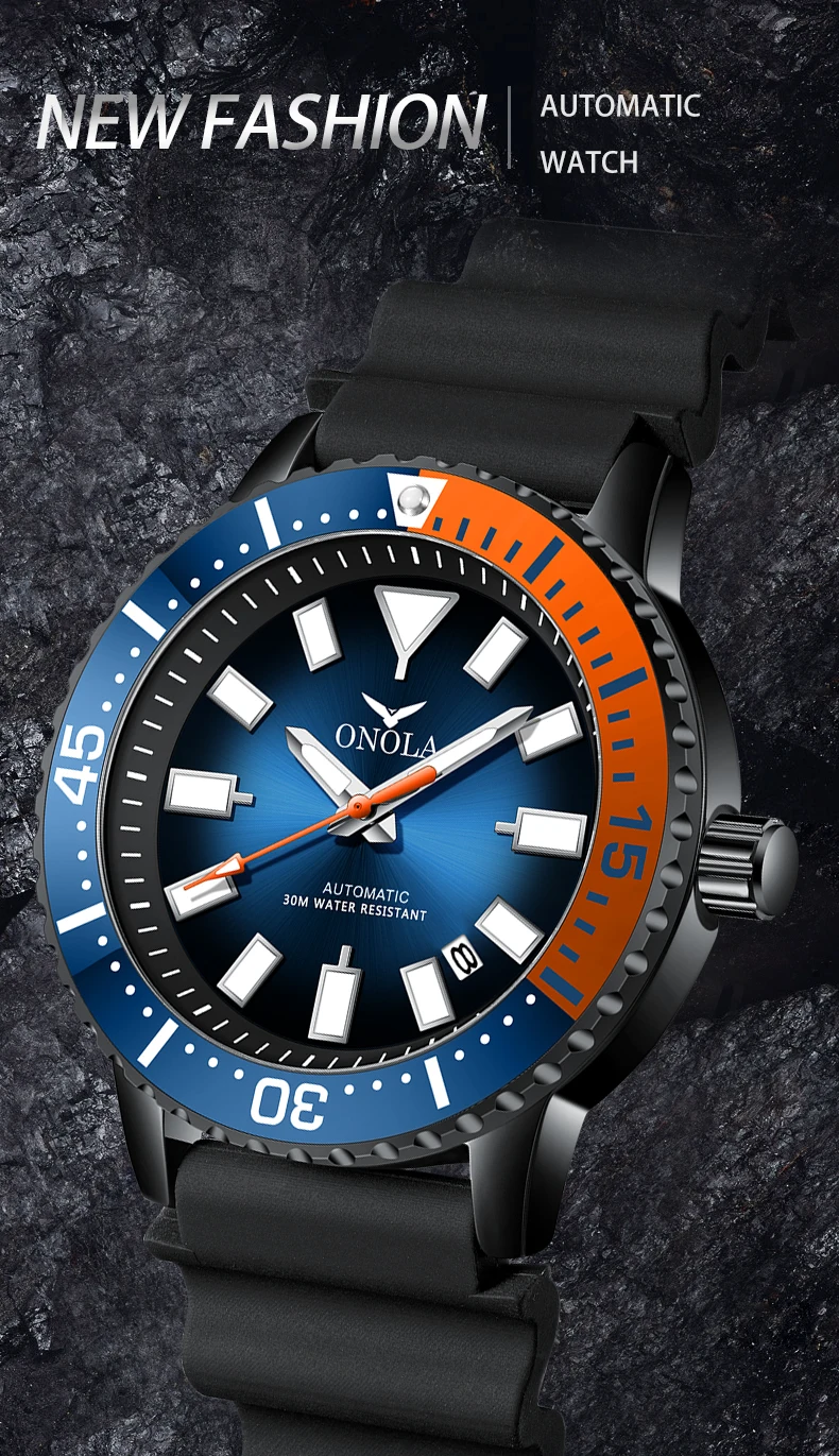 Automatic Movement Mechanical Watches for Men Classic Business Luminous Calendar 30M Waterproof Mens Watch