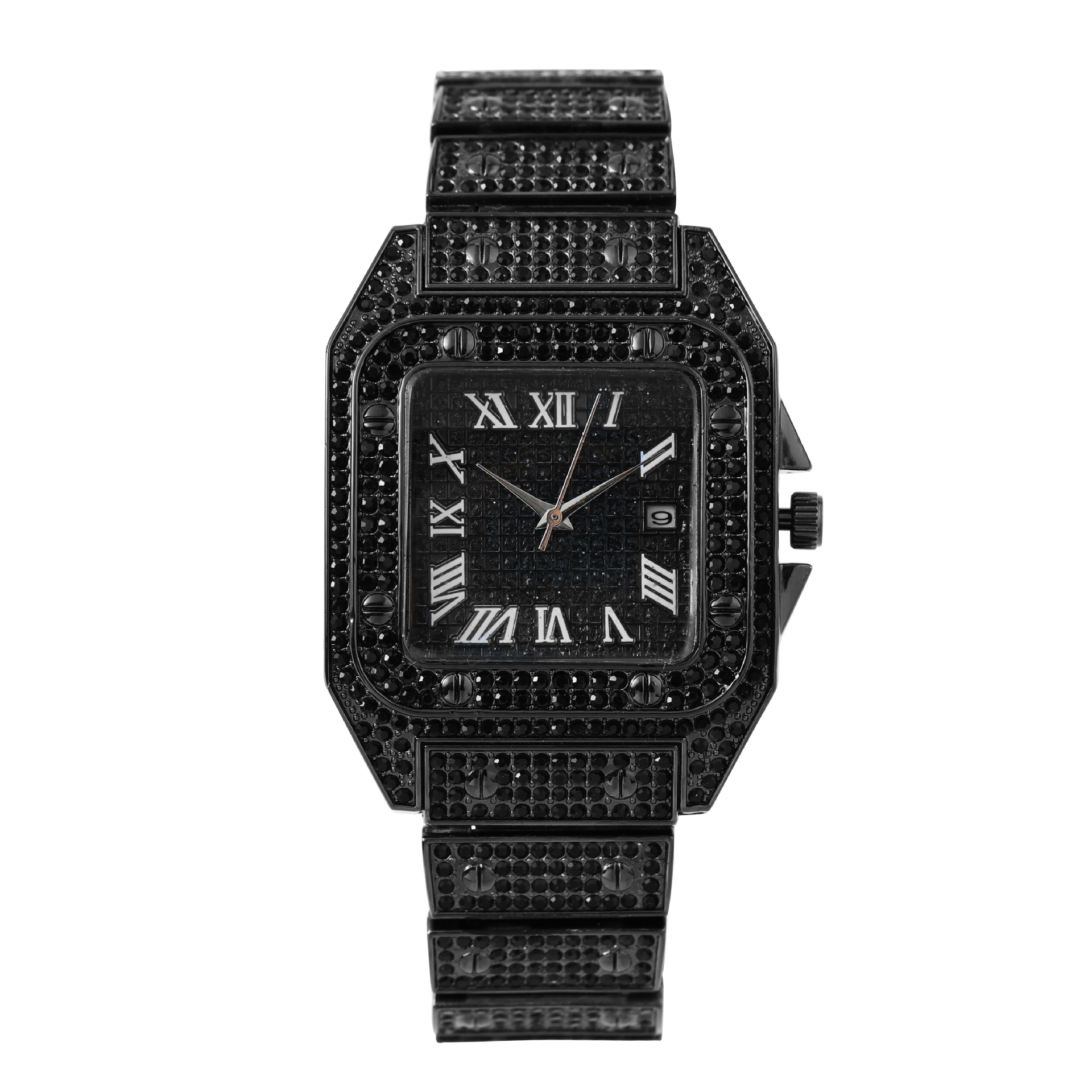 ✅Hot Sales 40% OFF⚡The Bijou Roman Square Watch - Midnight Black