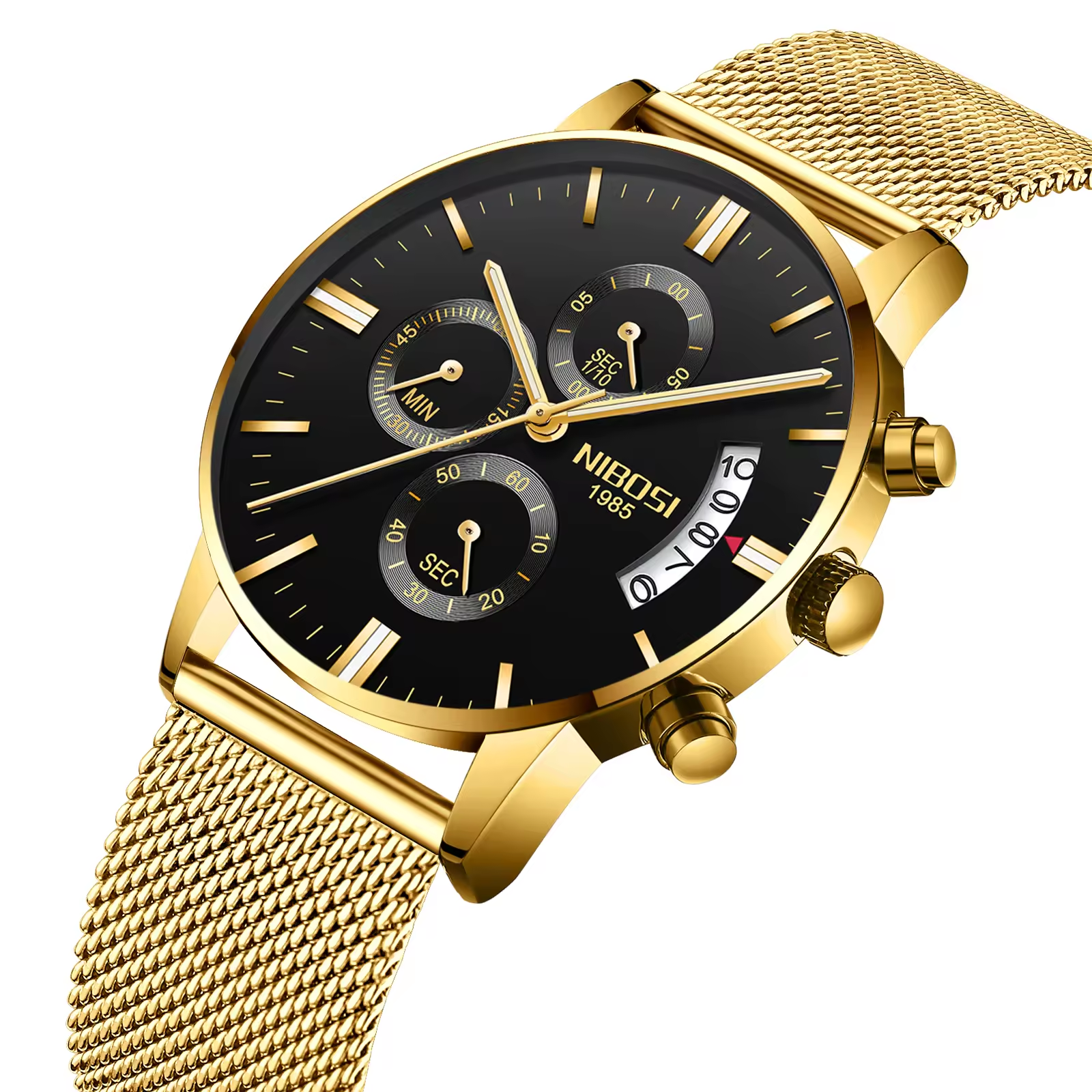 Fashion men's quartz watch with stainless steel band