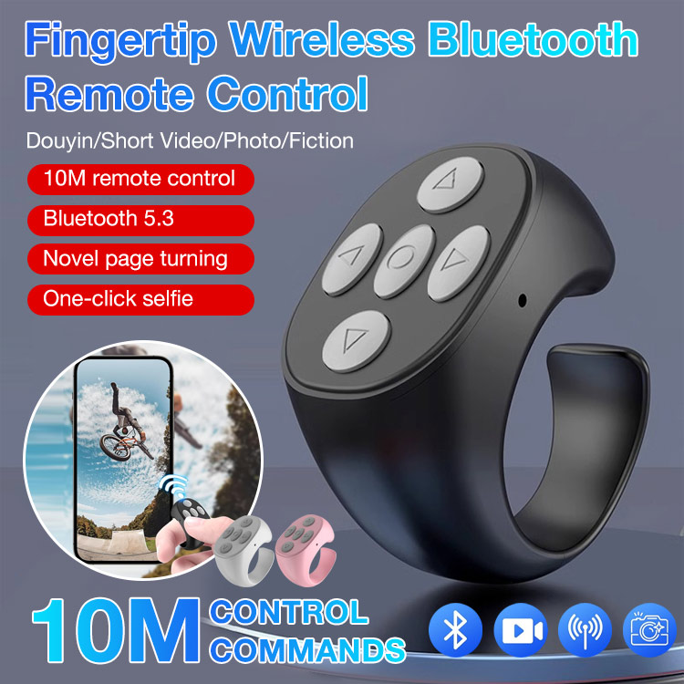 Fingertip Wireless Bluetooth Remote Control - 10M remote control/Bluetooth 5.3/One click use/iOS Android universal