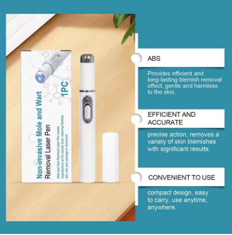 Blue Light Mole Wart Removal Pen Professional LED Facial Dark Spot Remover Skin-Tags Remover Pencil Lighten Blemishes Beauty Pen