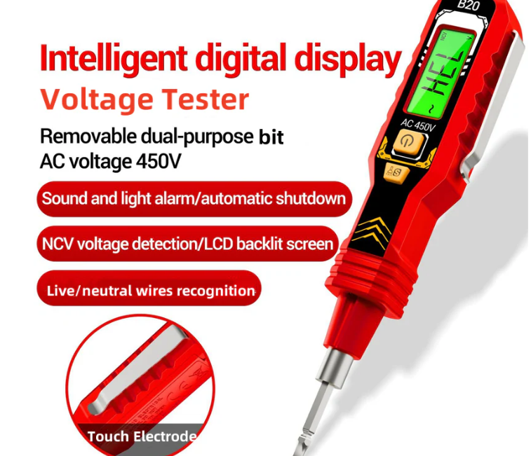 B20 Voltage Tester Pen AC/DC Electrical Induction Test Pencil Buzzer Alarm Voltage Detector Breakpoint Finder Diagnostic Tools