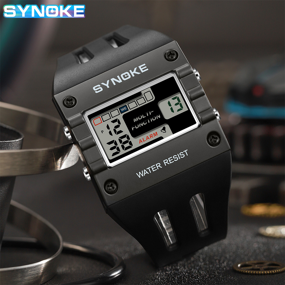 New trendy SYNOKE men's waterproof sports digital watch