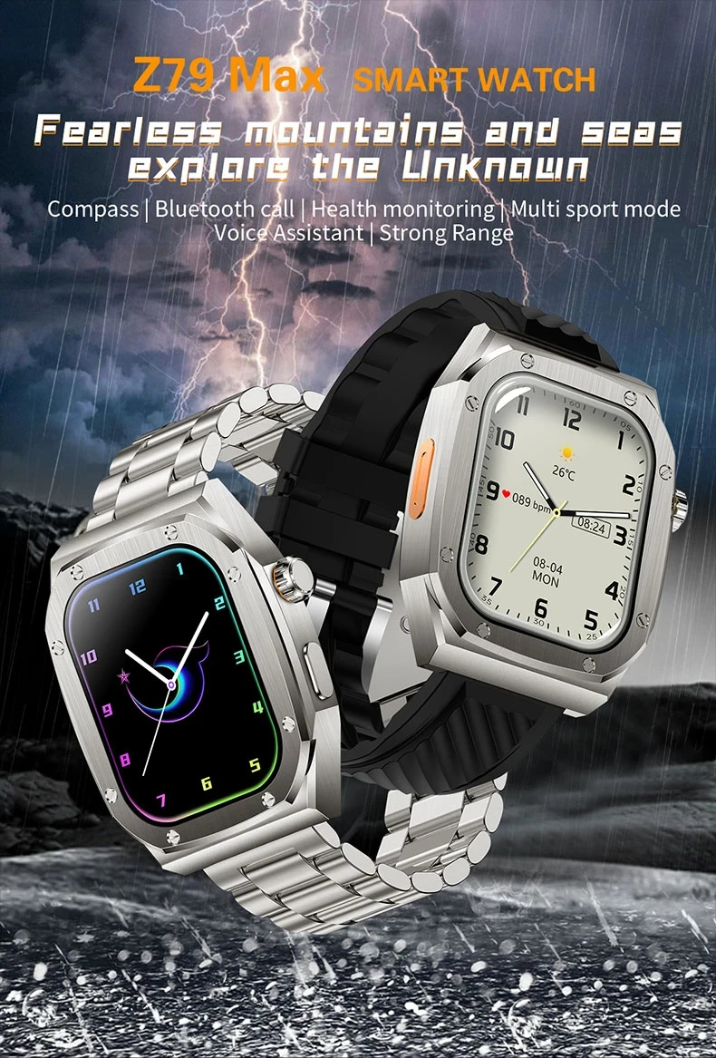Smart Watch Outdoor NFC Smart Island Compass montre homme Sports Luxury Metal Smartwatch for Men Women Reloj Int