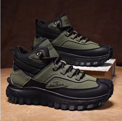 Men's Waterproof Double Slip Hiking Boots Anti-smash and Anti-puncture Work Boots
