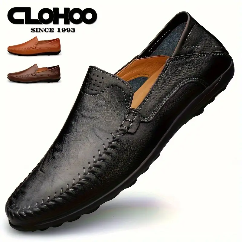 ⭐Hot Sale 40% OFF⏳CLOHOO Business Casual Shoes Leather Stitching Comfortable Breathable Rubber Bottom Second Layer Cowhide
