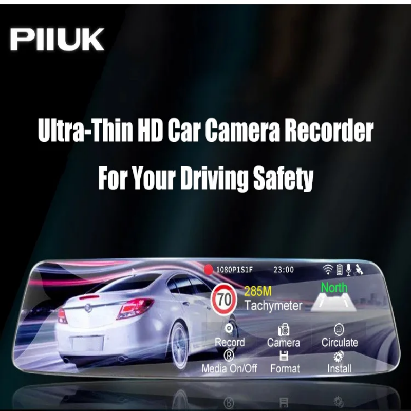 Aprilboy 10'' 4K Mirror Dash Cam Dual Camera with Wireless Carplay Android Auto Parking Assistance Loop Recording Navigation