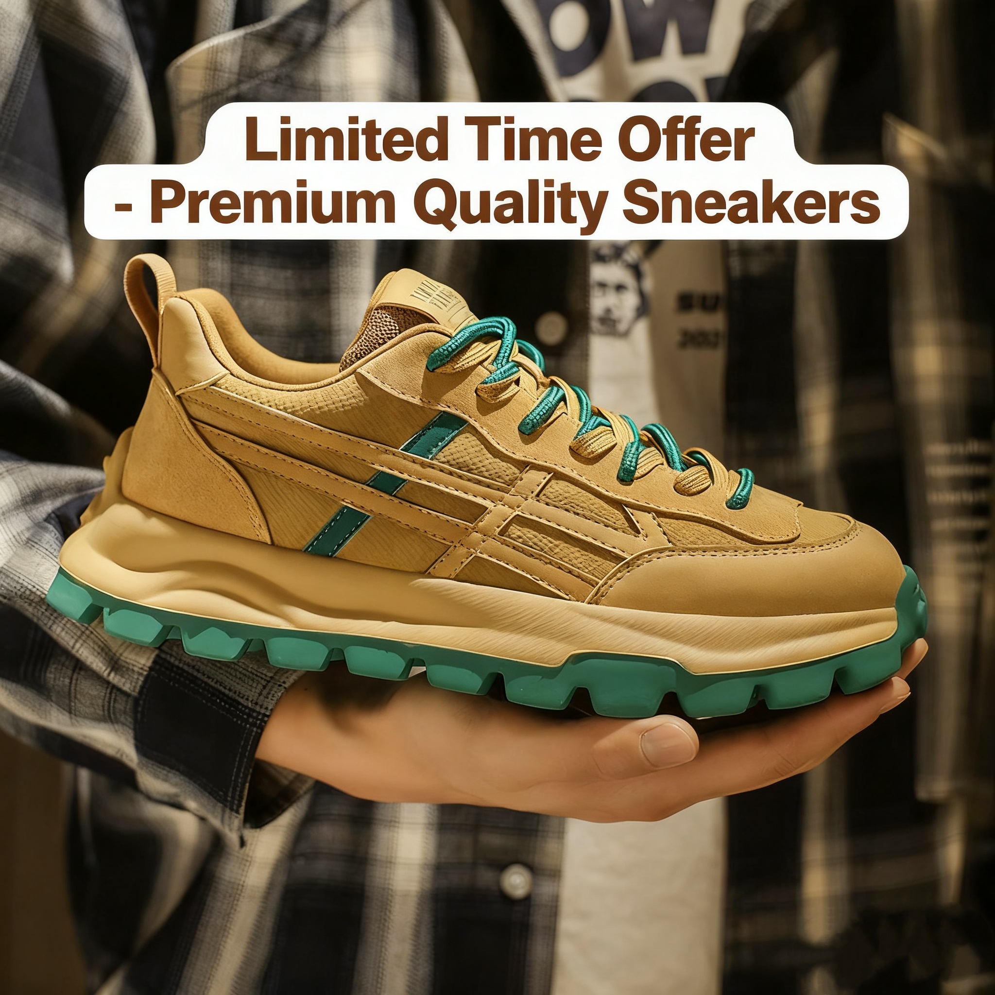 New fashion trend men's non-slip thick-soled breathable casual sports shoes
