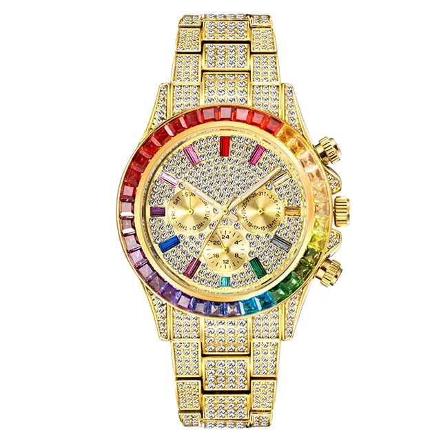 Swiss Brand — 18K Solid Gold Luxury Watch with Diamonds